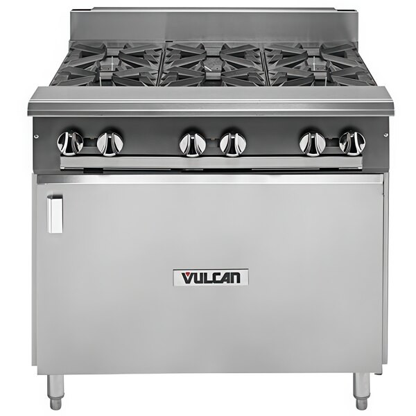 Vulcan V6B36B-NAT V Series Natural Gas 6 Burner 36″ Heavy-Duty Range with Cabine