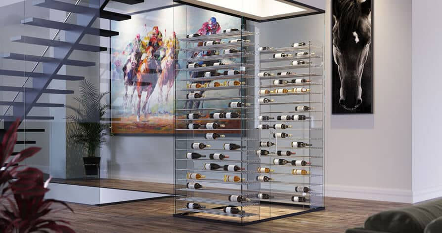 Thumbnail: Evolution Wine Tower 92 3C (freestanding metal and acrylic wine rack)