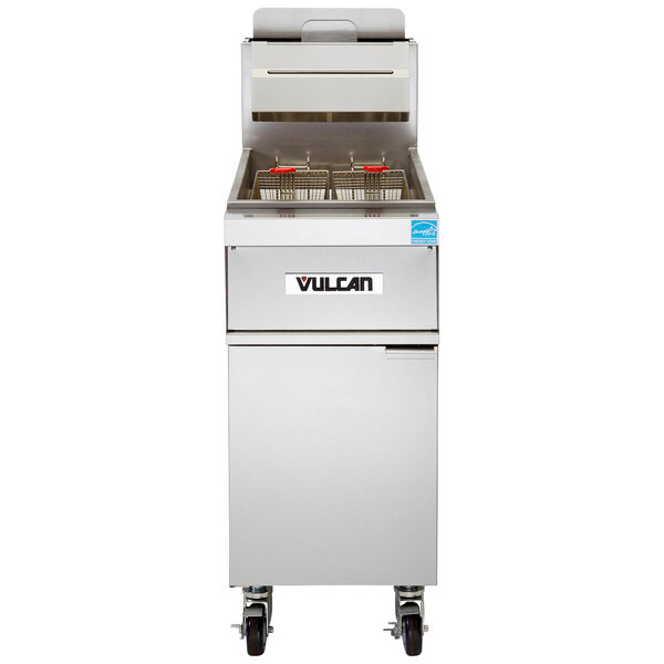 Vulcan 1TR65A-1 PowerFry3 Natural Gas 65-70 lb. Floor Fryer with Solid State Ana