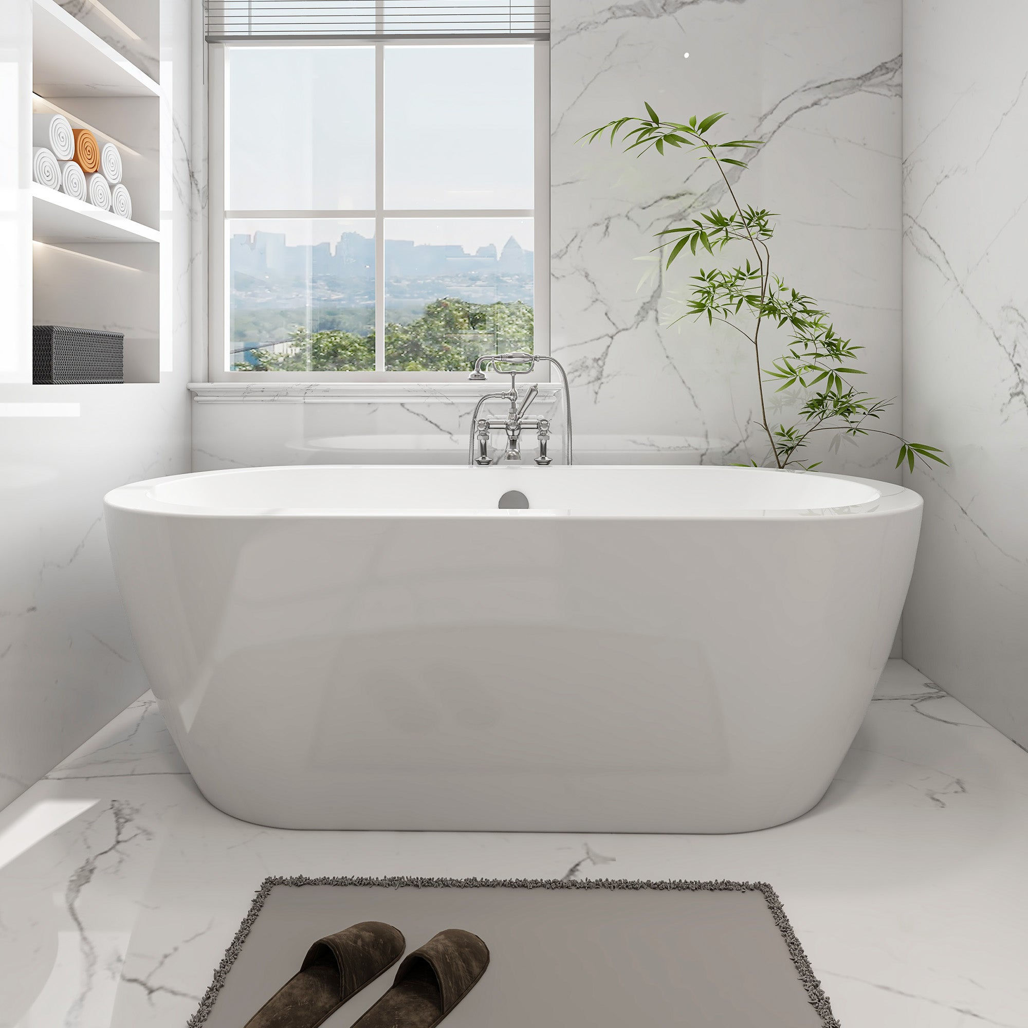 Vanity Art Acrylic Freestanding Soaking Bathtub B8362