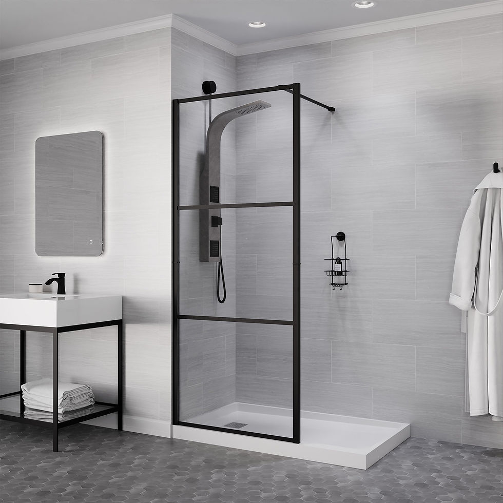 Thumbnail: ANZZI Himmel Series 34 in. x 78 in. Fixed Frameless Shower Door in