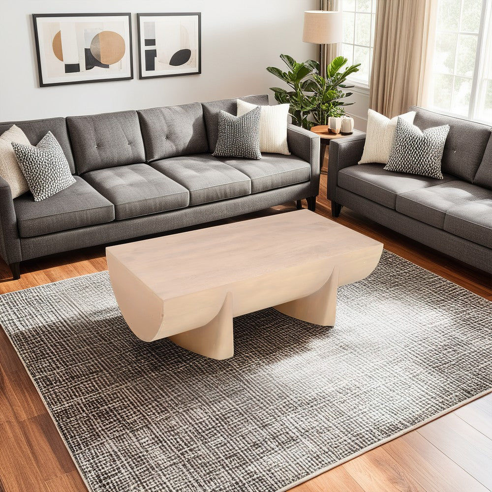 The Urban Port Wilhelm Coffee Table | 48" Curved Rectangular - UPT329068