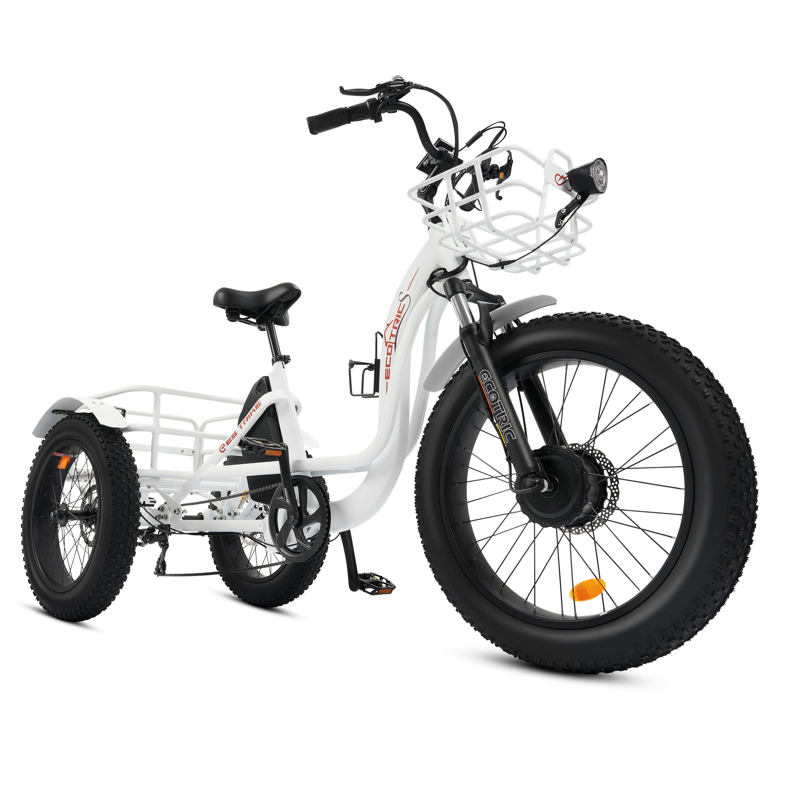 Ecotric 48V 24"x4.0 Front 20"x4.0 Rear Tires Tricycle — EST-W+EB-005-EC