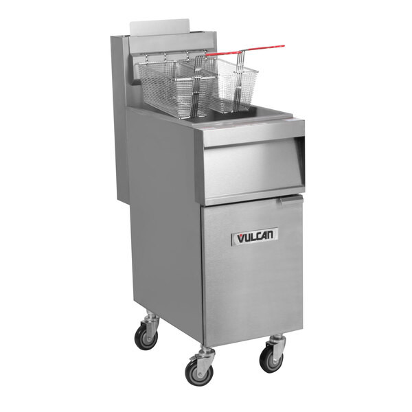 Vulcan 1GR35M-1 35-40 lb. Natural Gas Floor Fryer – 90,000 BTU