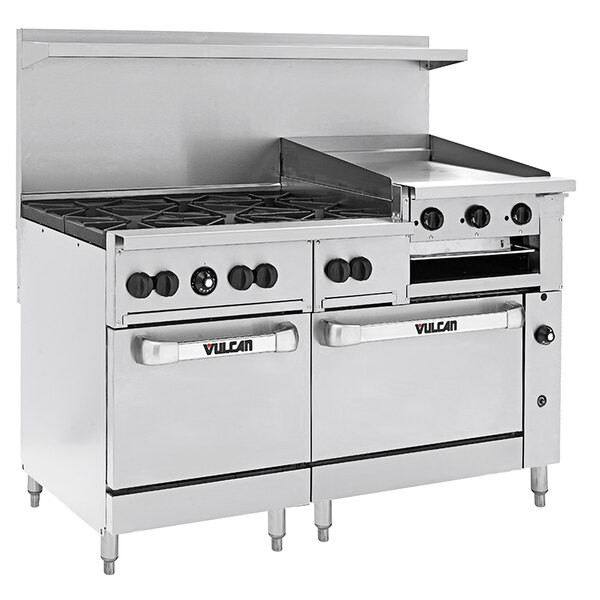 Vulcan 60SS-6B24GBP Endurance 6 Burner 60″ Liquid Propane Range with Griddle/Bro