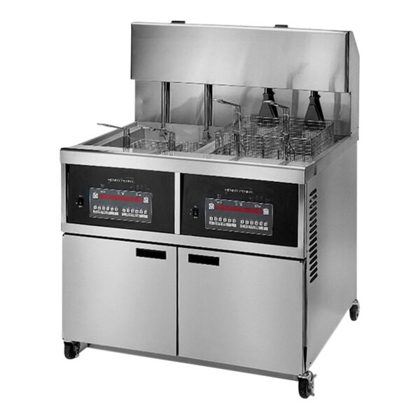 Henny Penny OEA-342.02 80 lb. 2-Well Electric Fryer with Auto Lift and Computron