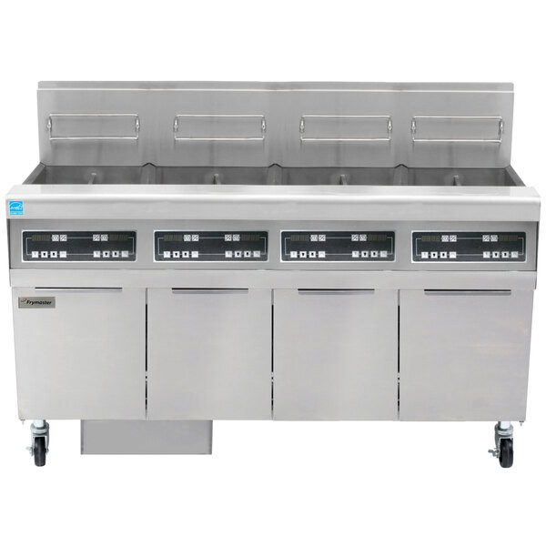 Frymaster FPPH455 Natural Gas 200 lb. 4 Unit High-Efficiency Gas Floor Fryer Sys