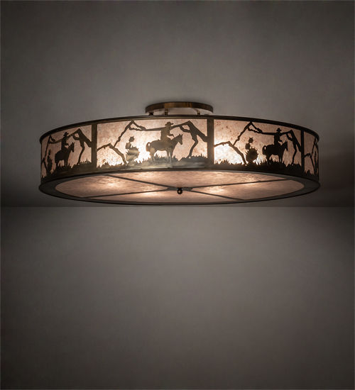 Meyda 48" Wide Cowboy Semi-Flushmount