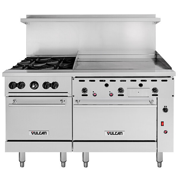 Vulcan 60SS-4B36GTP Endurance Liquid Propane 4 Burner 60″ Range with 36″ Thermos
