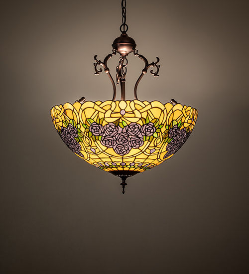 Meyda 22" Wide Rose Bouquet Inverted Pendant