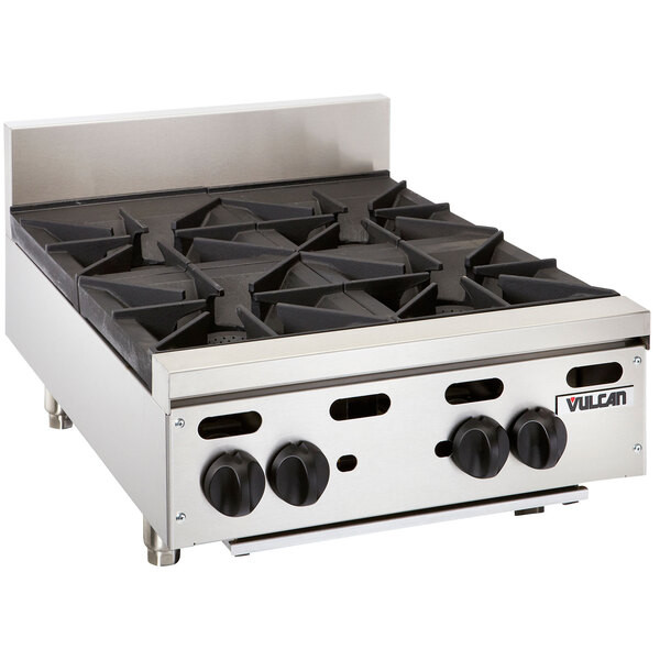 Vulcan VHP424 Natural Gas 24″ 4 Burner Countertop Range – 120,000 BTU