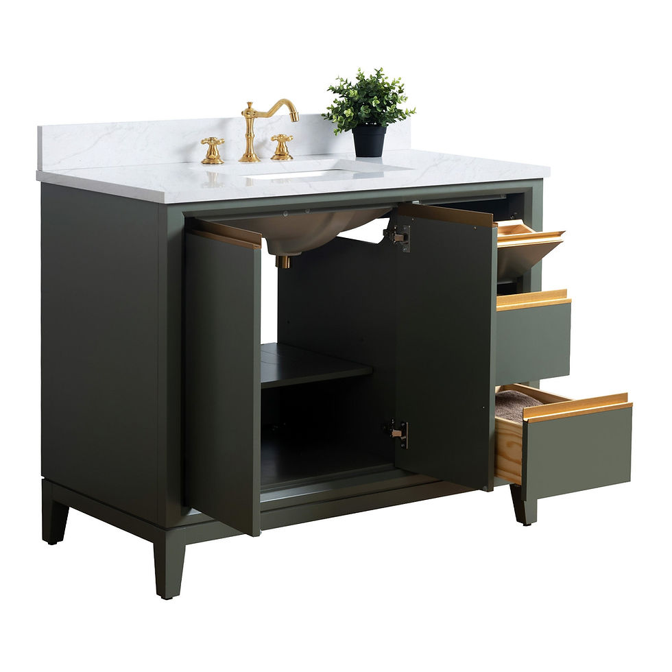 Thumbnail: vanityart 42x22x34″ Single Sink Bathroom Vanity Set w/ Cabinet & Marble
