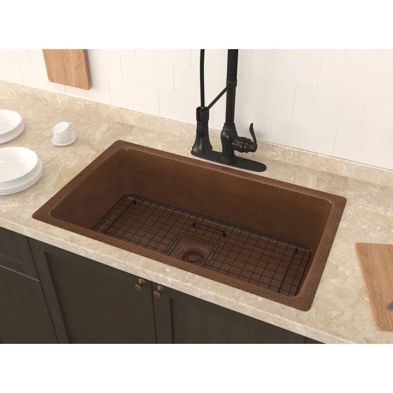Thumbnail: ANZZI Gilbert Drop-in Handmade Copper 31 in. 0-Hole Single Bowl Kitchen