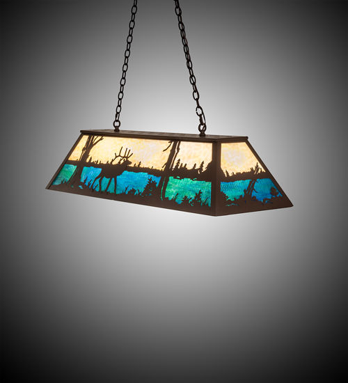 Meyda 48" Long Elk at Lake Oblong Pendant — MEY-156497