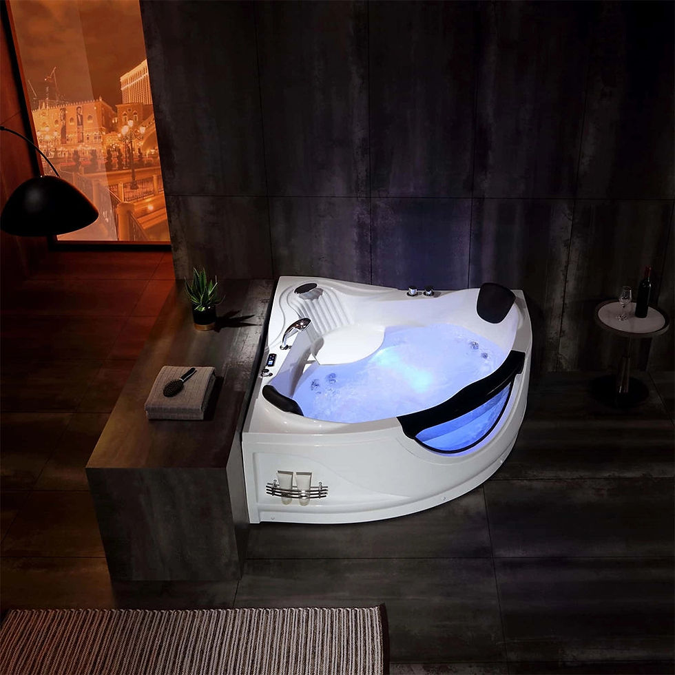 Thumbnail: ibathtub 59" Alcove Whirlpool Inline Heater LED Tub with Left Drain