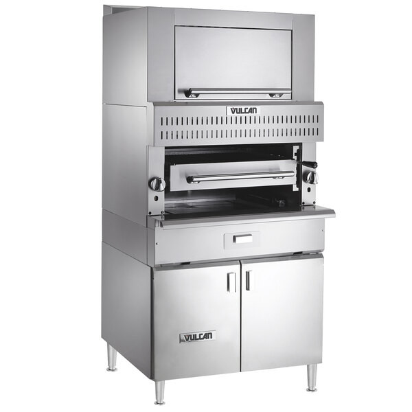 Vulcan VIR1BF-NAT Natural Gas Upright Infrared Broiler with Cabinet Base and Fin