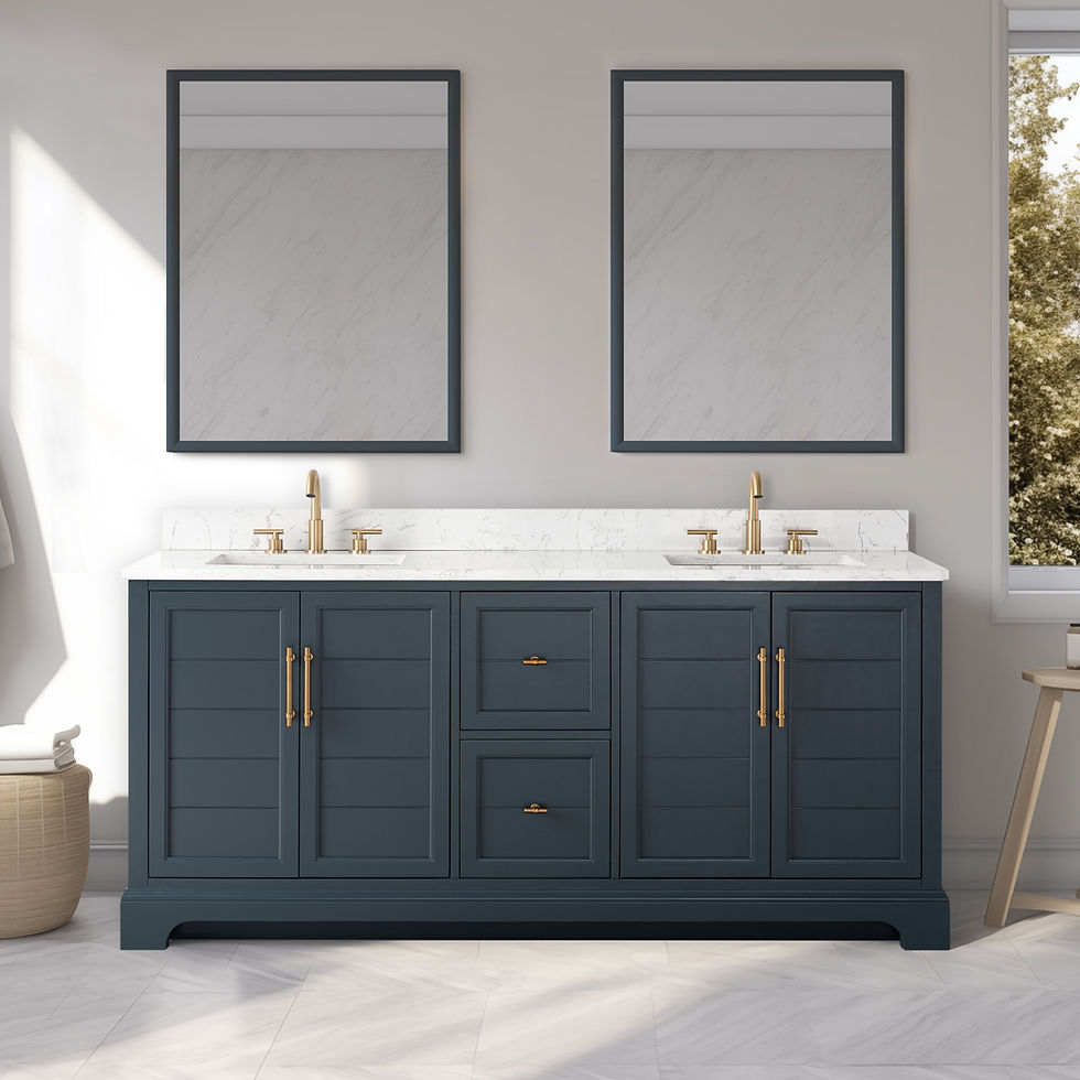 Thumbnail: vanityart 72x22x34.5’’ Double Sink Freestanding Bathroom Vanity w/
