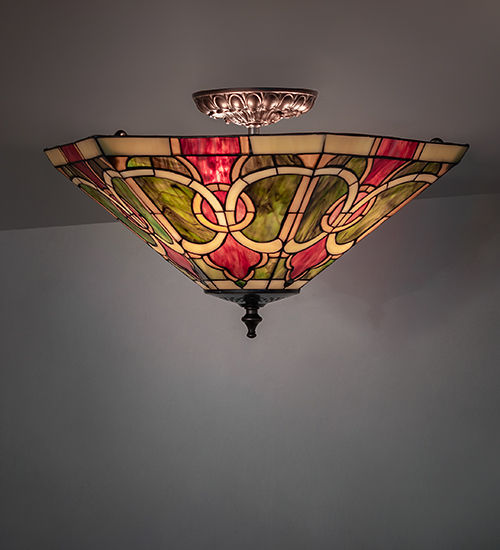 Meyda 18" Wide Moroccan Semi-Flushmount