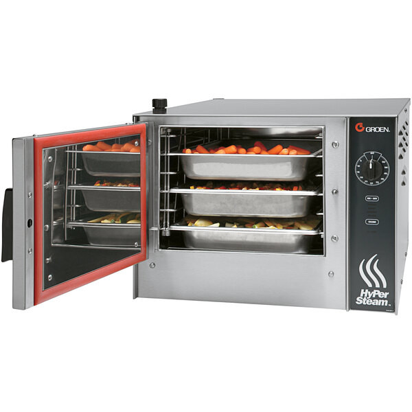 Groen HY-3E 240/1 HyPerSteam Stainless Steel 3-Pan Pressureless Electric Steamer