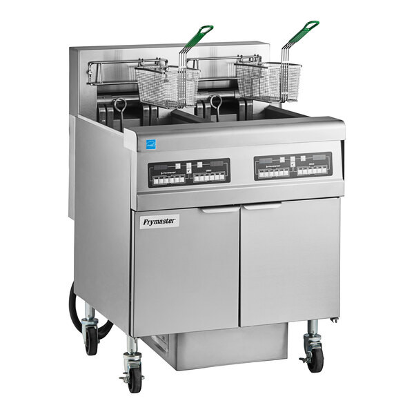 Frymaster FPRE214 High Efficiency Electric Floor Fryer with (2) 50 lb. Open Fryp
