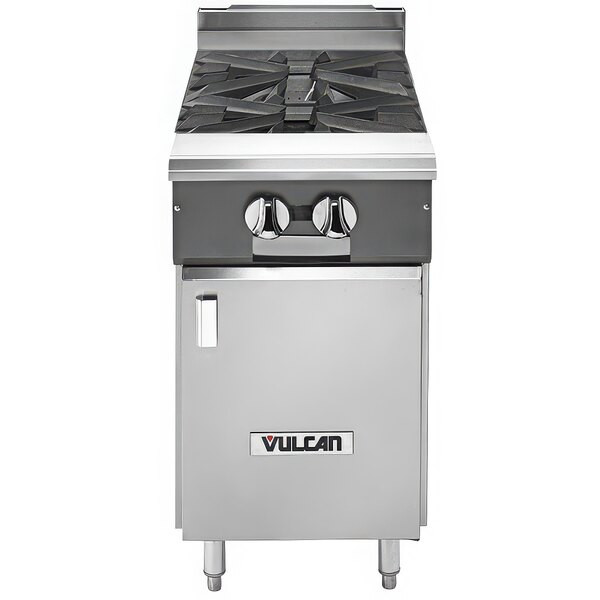 Vulcan V2B12B-NAT V Series Natural Gas 2 Burner 12″ Heavy-Duty Range and Cabinet