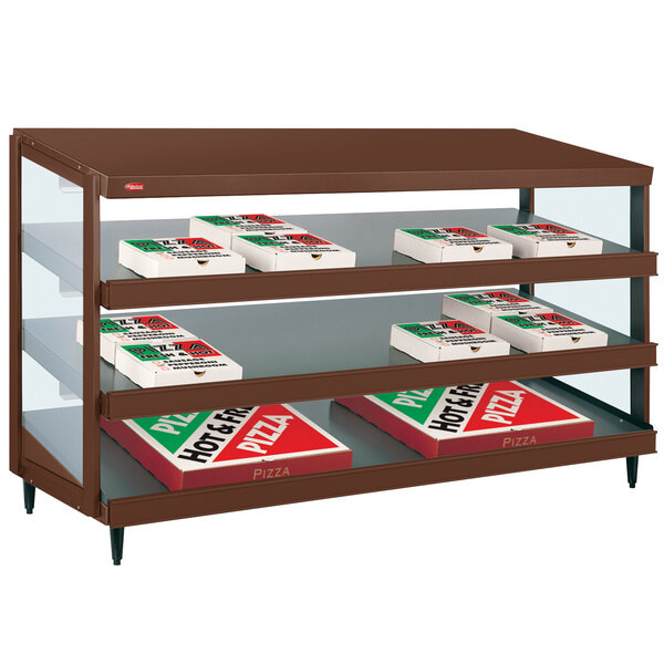 Hatco GRPWS-4824T Antique Copper Glo-Ray 48″ Triple Shelf Pizza Warmer – 120/240