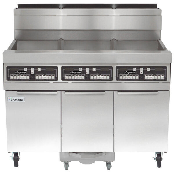 Frymaster SCFHD360G 240 lb. 3 Unit Natural Gas Floor Fryer System with CM3.5 Con
