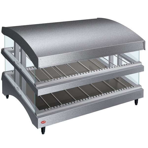 Hatco GR3SDS-39DCT Gray Glo-Ray 39″ Slanted Double Shelf Heated Glass Merchandis