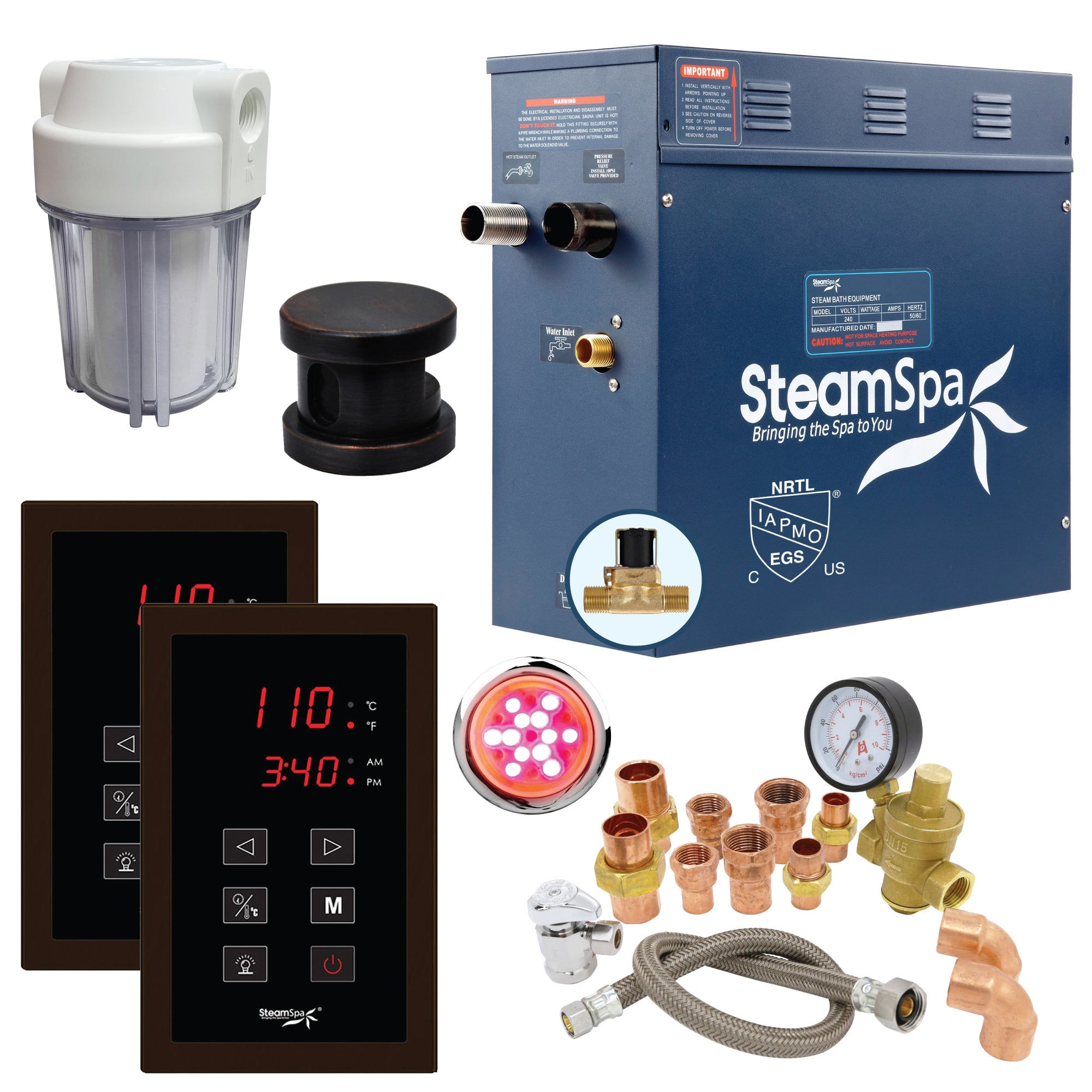 SteamSpa Executive 4.5 KW QuickStart Acu-Steam Bath Generator — EXT450OB