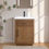 Thumbnail: 24x18.5x34’’ Single Sink Bathroom Vanity in Tan with Ceramic Top