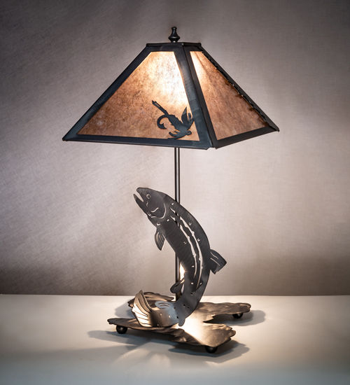Meyda 21" High Leaping Trout Table Lamp