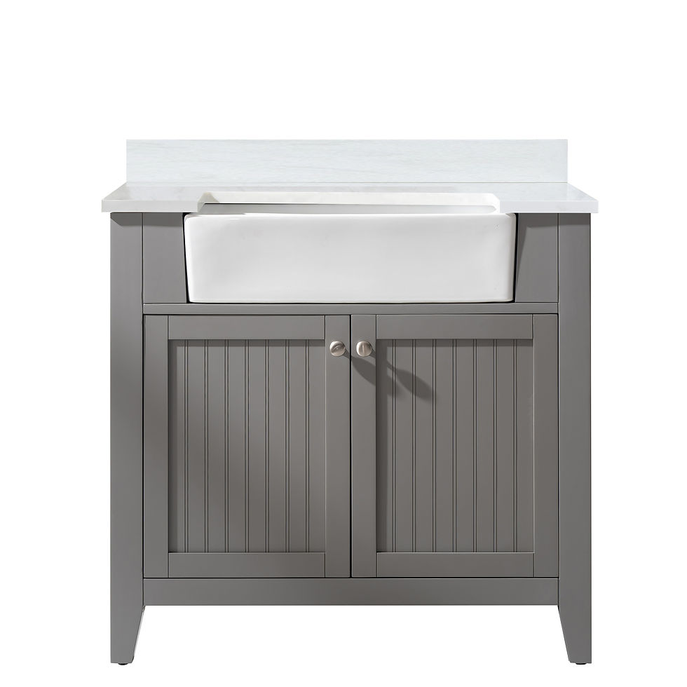 Thumbnail: Design Element Bath Kitchen Burbank 36" Single Sink Vanity w/ Quartz Top