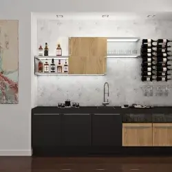 Thumbnail: W Series Wet Bar (wall mounted metal wine rack kit)