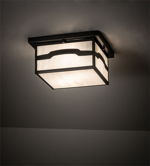 Meyda 14" Square Hyde Park Mountain View Flushmount