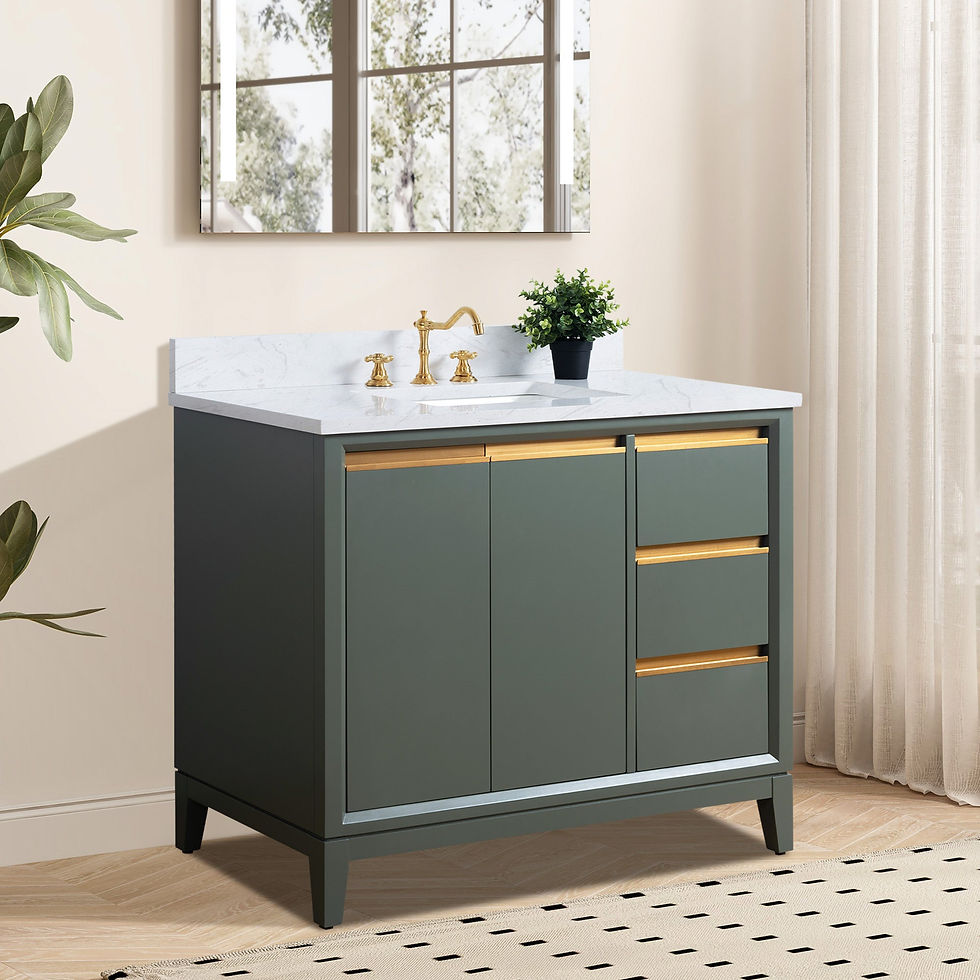 Thumbnail: vanityart 42x22x34″ Single Sink Bathroom Vanity Set w/ Cabinet & Marble