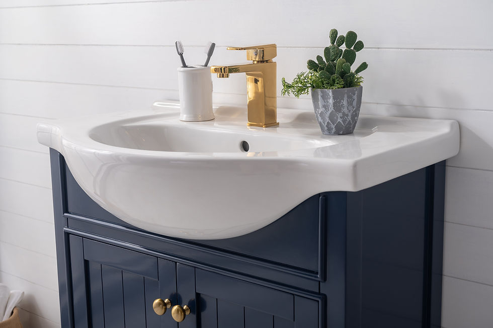 Thumbnail: Design Element Bath Kitchen Marian 30" Single Sink Vanity w/ Porcelain