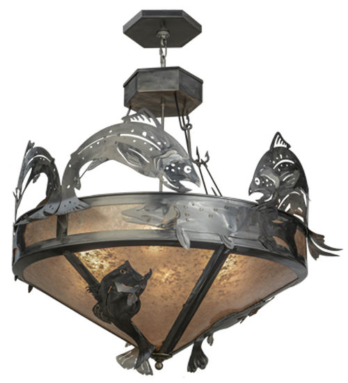 Meyda 36"W Catch of the Day Trout Inverted Pendant