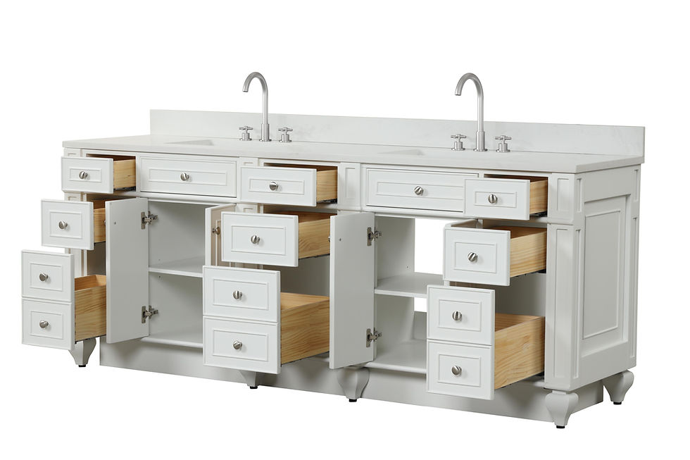 Thumbnail: Design Element Bath Kitchen Winston 84" Double Sink Vanity w/ White