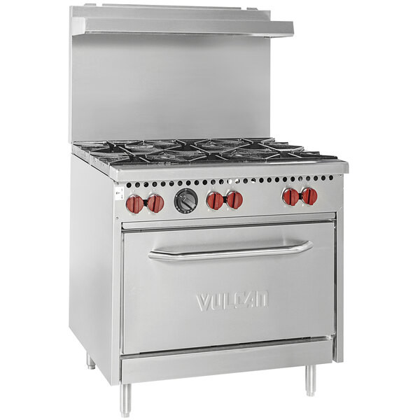 Vulcan SX36-6BN SX Series Natural Gas 6 Burner 36″ Range with Standard Oven – 19