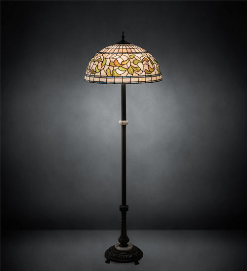 Meyda 62" Wide Tiffany Turning Leaf Floor Lamp