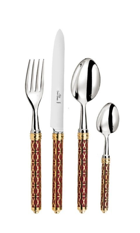 Alain Saint Joanis Louxor Gold & Red 5-Piece Place Setting