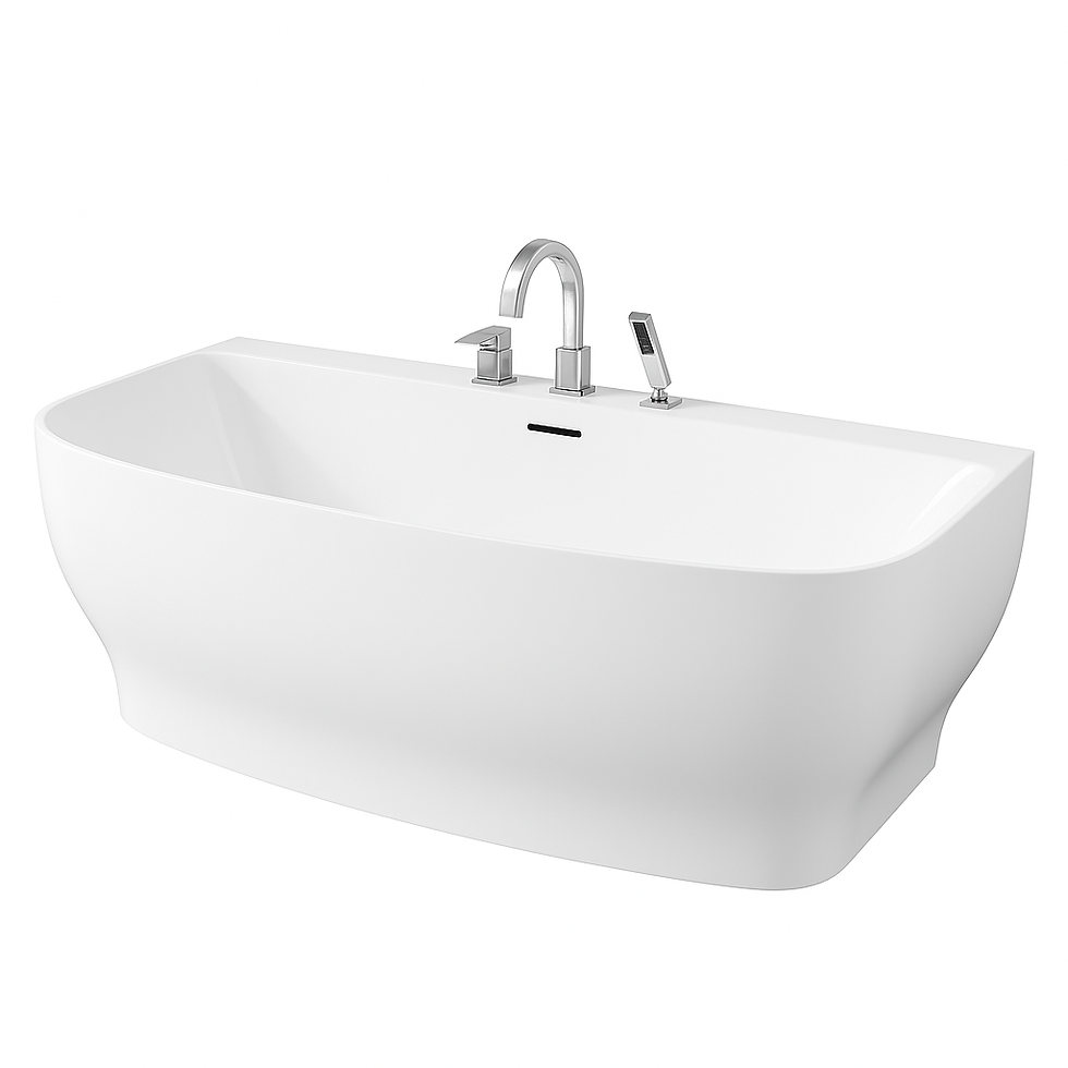 Bank Series 65 in. x 31 in. Flat Bottom Acrylic Freestanding Soaking Bathtub wit