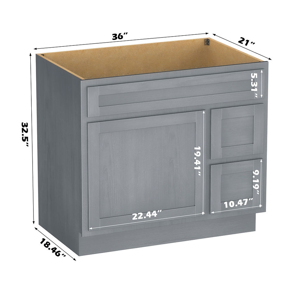 Thumbnail: vanityart Bath Vanity Cabinet Only CVD LR
