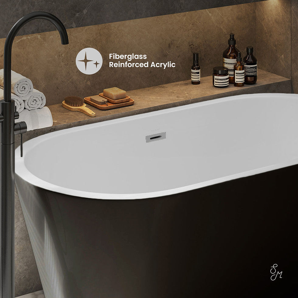 Thumbnail: Swiss Madison Claire 60" Freestanding Bathtub Matte Black & Matte White