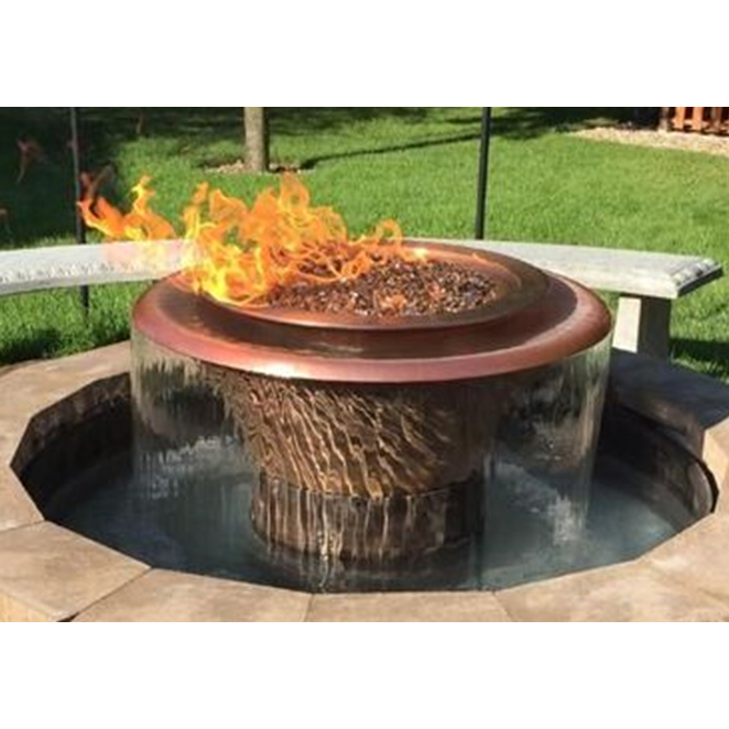 Thumbnail: The Outdoor Plus Cazo 360 Fire & Water Bowl in Smooth Patina Copper