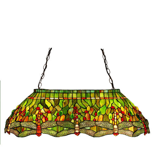 Meyda 32"L Tiffany Hanginghead Dragonfly Oblong Pendant