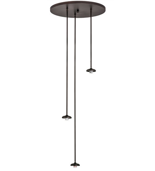 Meyda 24"W Mahogany Bronze 3 LT Cascading Pendant Hardware