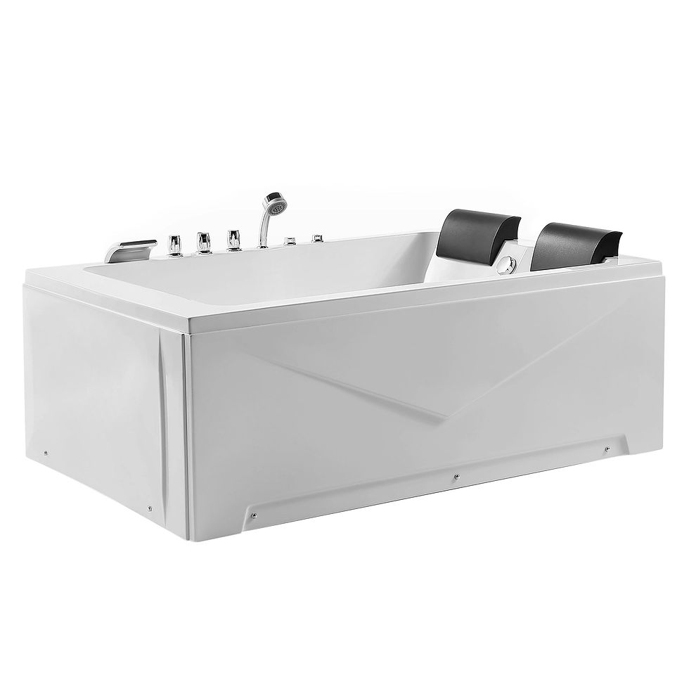 Thumbnail: ibathtub 71" Alcove Whirlpool 2-Person Bathtub with Right Drain