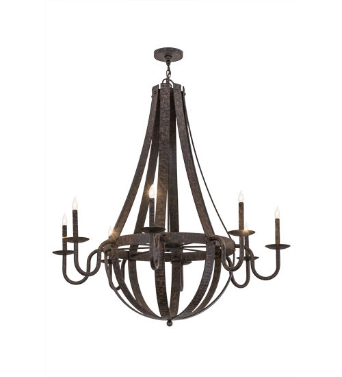Meyda 48"W Barrel Stave Metallo 8 LT Chandelier