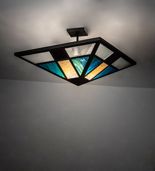 Meyda 30" Square Polaris Semi-Flushmount